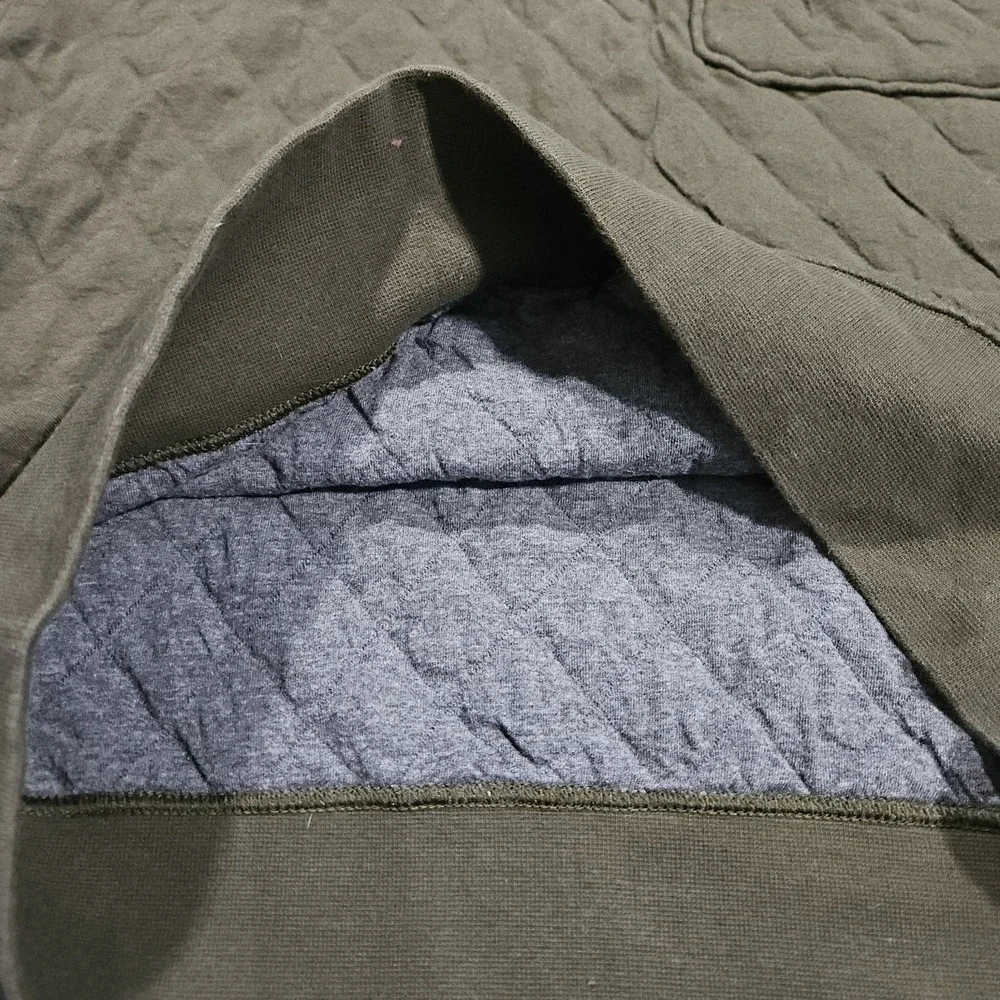 Polo Ralph Lauren Quilted Luxury Jersey Pullover‎ Men S Olive Green Snap Pony